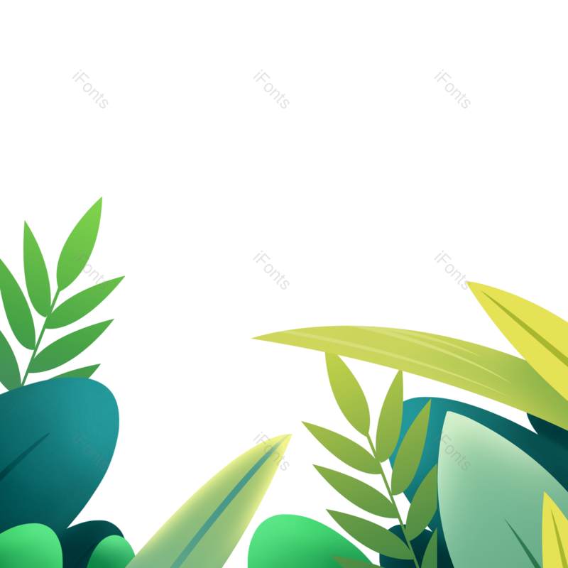 叶子图片,插画元素,春天元素PNG,春天免抠素材